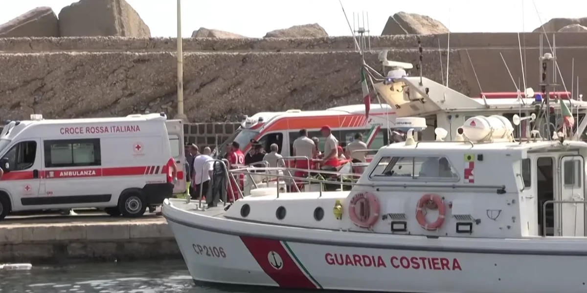 Rescue workers near Palermo, Italy / Video Screenshot