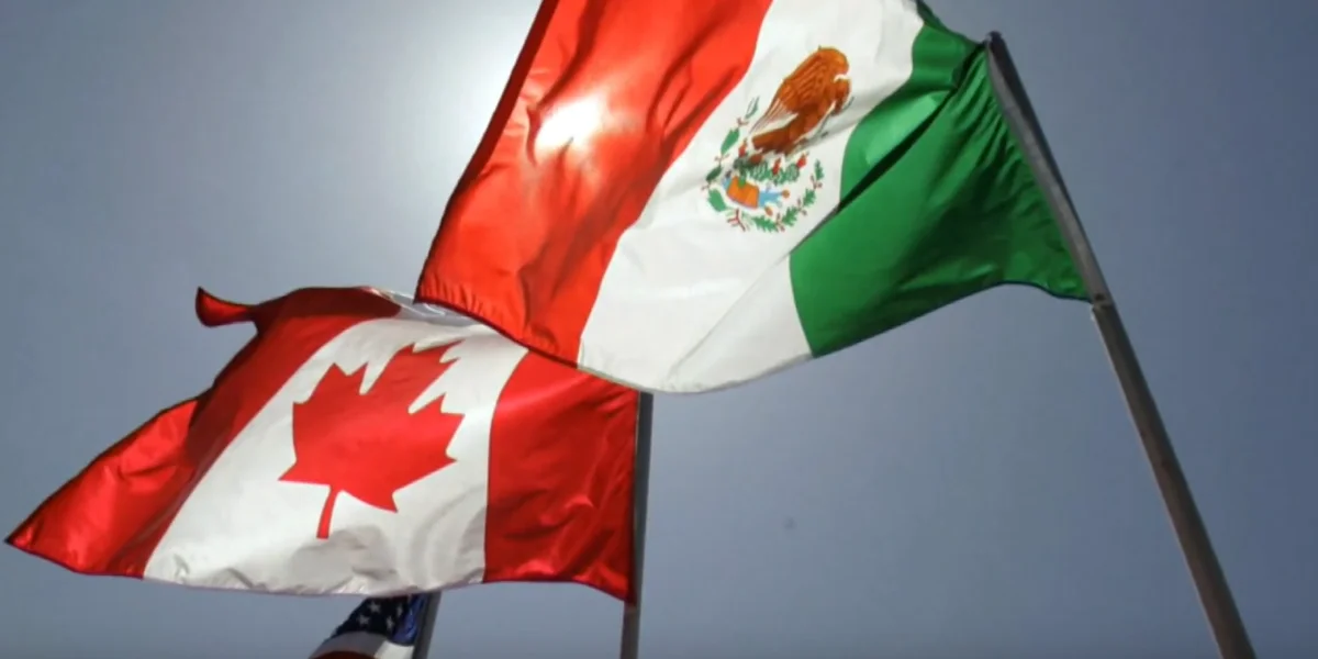 Flags of the Canada and Mexico / Video Screenshot