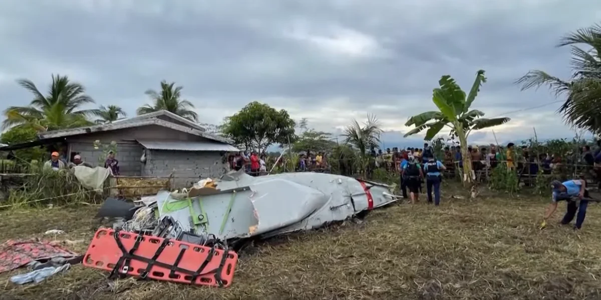 Wreckage of airplane in Maguindanao del Sur province, Philippines / Video Screenshot