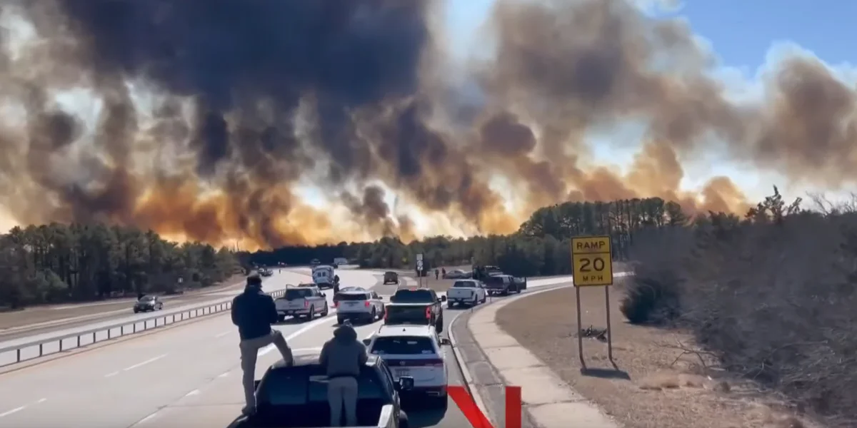 Long Island Brush Fire / Video Screenshot