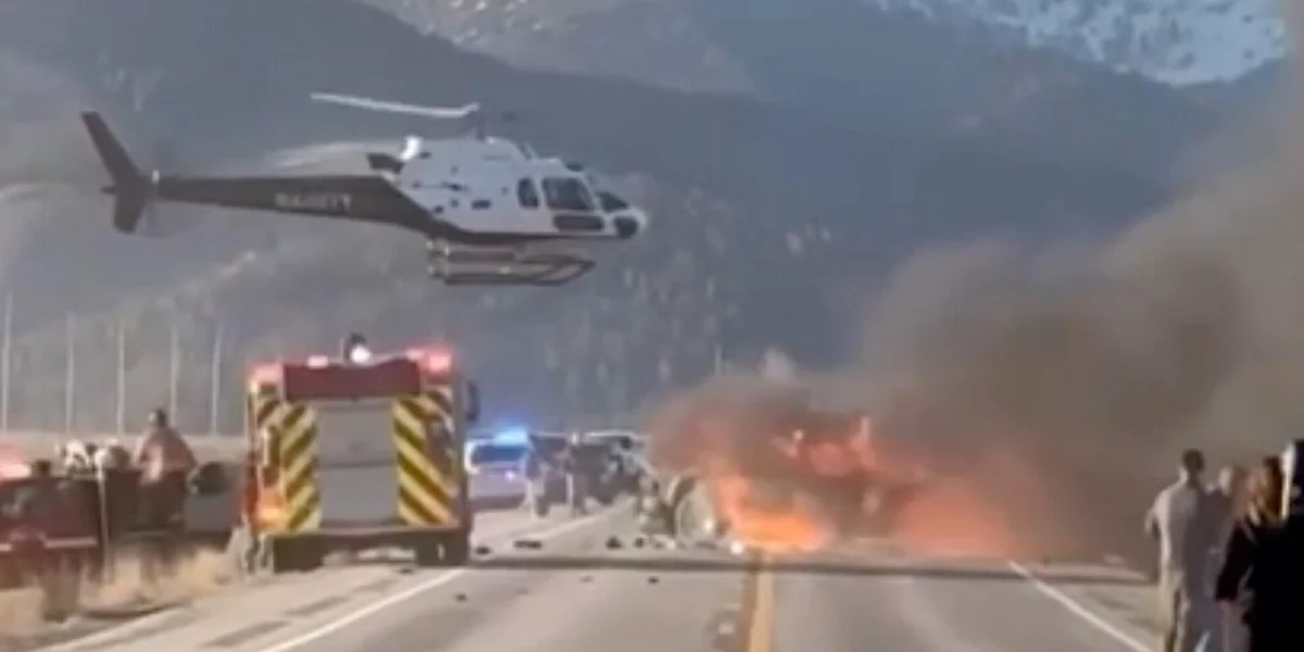 Two-vehicle crash near Yellowstone National Park / Video Screenshot