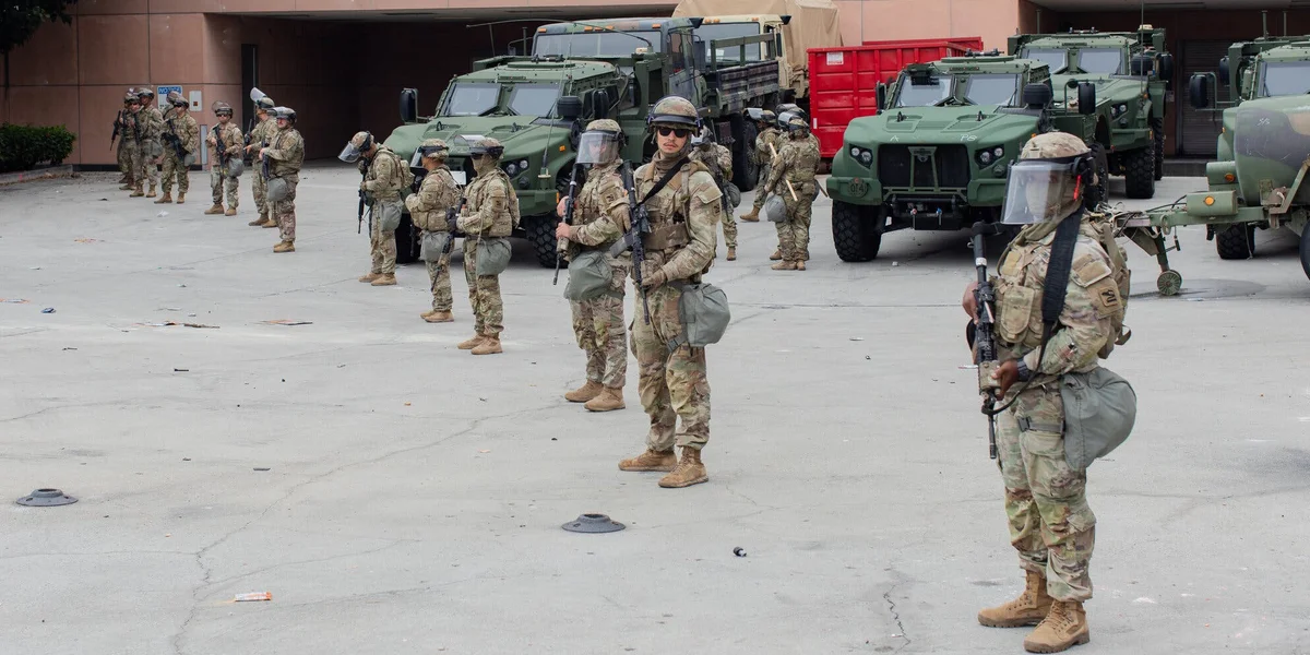 National Guard troop  in Los Angeles / Video Screenshot
