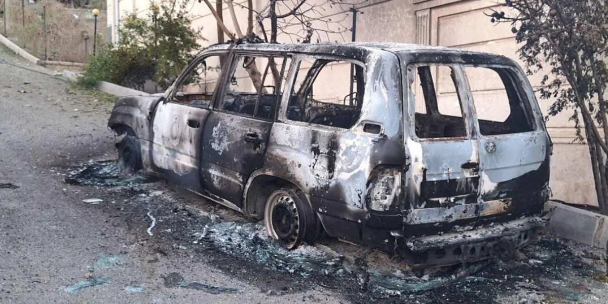 Red Crescent ambulance that came under attack / Video Screenshot