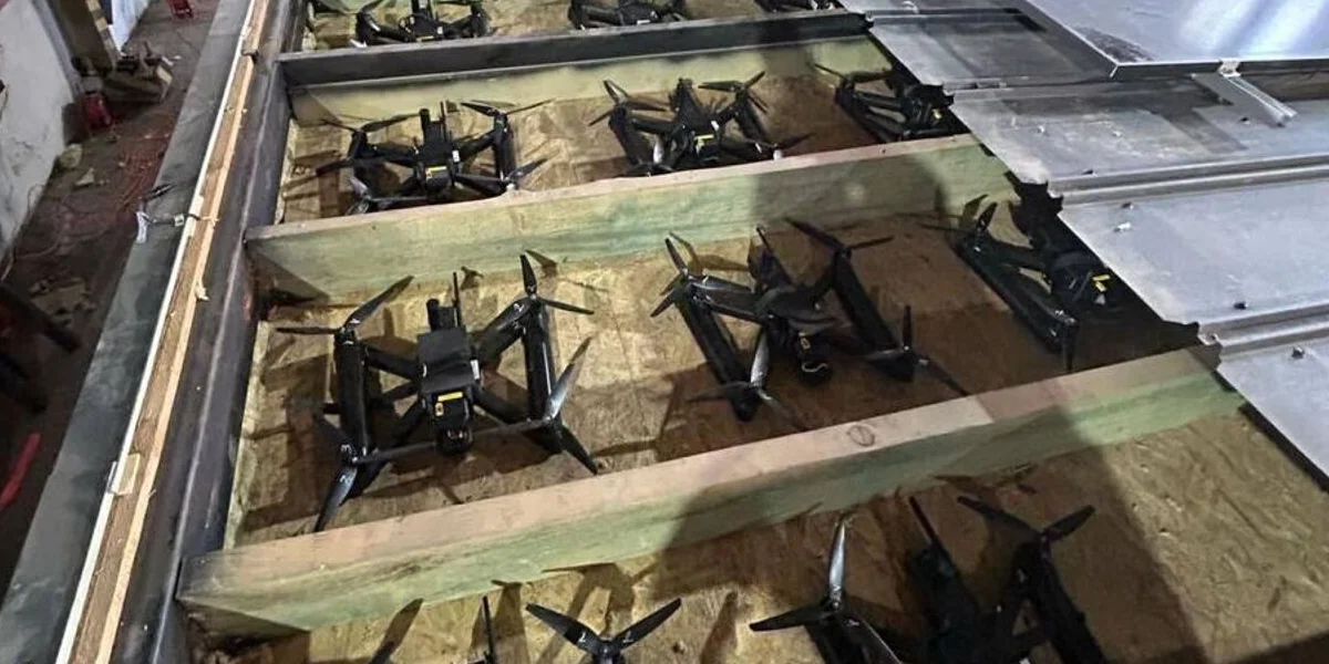 Ukrainian drones concealed inside makeshift 'mobile houses / Video Screenshot