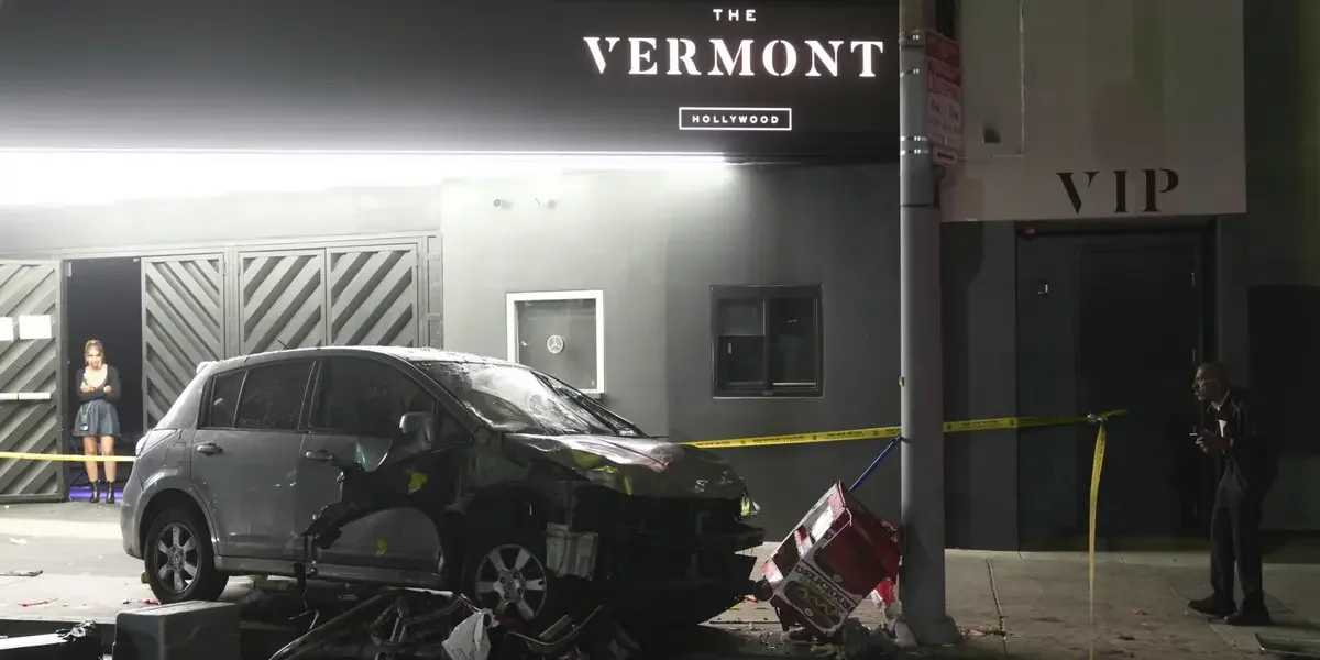 Car plows into crowd outside East Hollywood nightclub / Video Screenshot