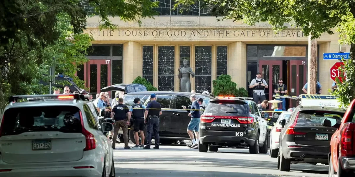 Police at Annunciation Church in Minneapolis / Video Screenshot